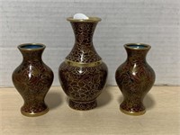 3 Cloisonné Vases