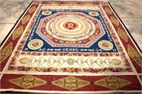 Needlepoint area rug size 91" x 117"