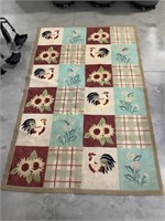 5x8' Decorative Rooster Rug