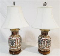 Pair Asian Oriental table lamps