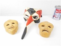 2 masques décoratifs en bois/Masque de masquarade