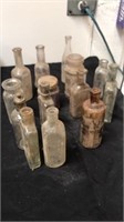 Group of vintage glass bottles