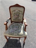 NICE 24" Armed Embroidered Side Arm Chair