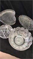 4 crystal glass pieces