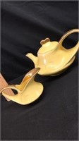 Tea pot with creamer warranted 22k gold