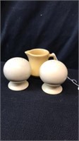 Vintage creamer with salt and pepper shakers