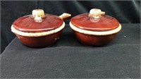 Hull pottery soup bowls with lids