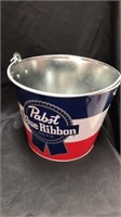 7” metal pabst blue ribbon metal bucket