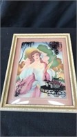 6.5”x8.5”vintage Beveled glass picture
