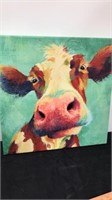 20”x20” canvas cow picture