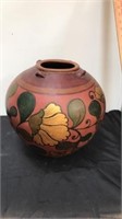 13” clay vase