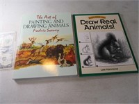 Lot (2) How-To Draw Real Animals Books  Manual