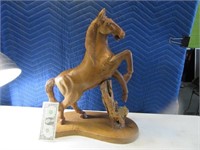 Large Horse 21" Handcarved Wooden Sculpture Decor