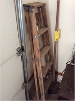6' Wood ladder, scraper, extension cord & more