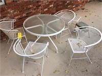 (6) piece metal patio set & stool