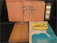 Vintage Collectors Lot - Clip Board , Map book