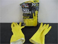 NEW BAG OF REUSEABLE LATEX GLOVES-GREASE MONKEY