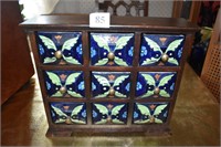 SPICED BOX 9 DRAWER WOOD FRAMED WITH CERAMIC