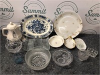 Glass decor bowls and hanging platters