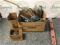 Box of tools and collectibles