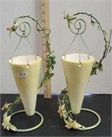 Pair of hanging vases.