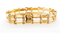 18ct rosey yellow gold panelled bracelet