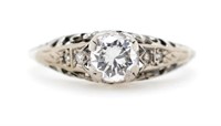 Art Deco diamond and platinum ring