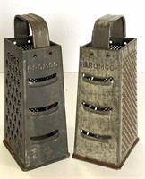 Two Vintage Bromco Cheese Graters
