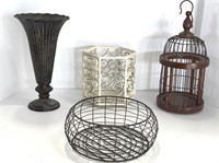 Metal and Wood Assorted Vases Decor