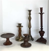 5 Assorted Candlestick Candle Holders