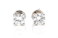 Diamond and 18ct white gold stud earrings