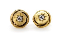 Victorian gilt metal knot earrings