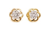 9ct rose gold and diamond stud earrings