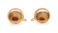 Mid century 9ct rose gold ear clips