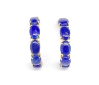 Lapis lazuli and 14ct yellow gold earrings