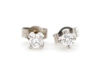 Diamond and 9ct white gold stud earrings