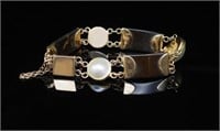 Antique mabe pearl, tortoise shell and rose gold