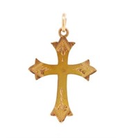 Antique Australian 9ct rose gold cross pendant