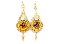Etruscan revival gold earrings