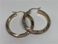 10K GOLD HOOP EARRINGS 2.2G