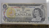 1973 Canada one dollar bill