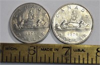 1976 Canada one dollar coins