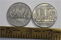 1981, 1982 Canada one dollar coins