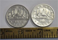 1983, 1984 Canada dollar coins