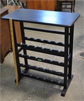 Wood wine rack table, 31.5x16x36