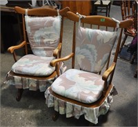 2 wood spring rocking chairs - info