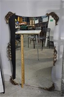 Vintage metal scrolled mirror, 49x31