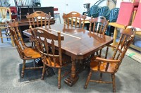 Solid wood table/chairs dining set - info