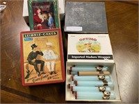 Tins & cigar box