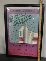 Art Deco Weekend poster, framed